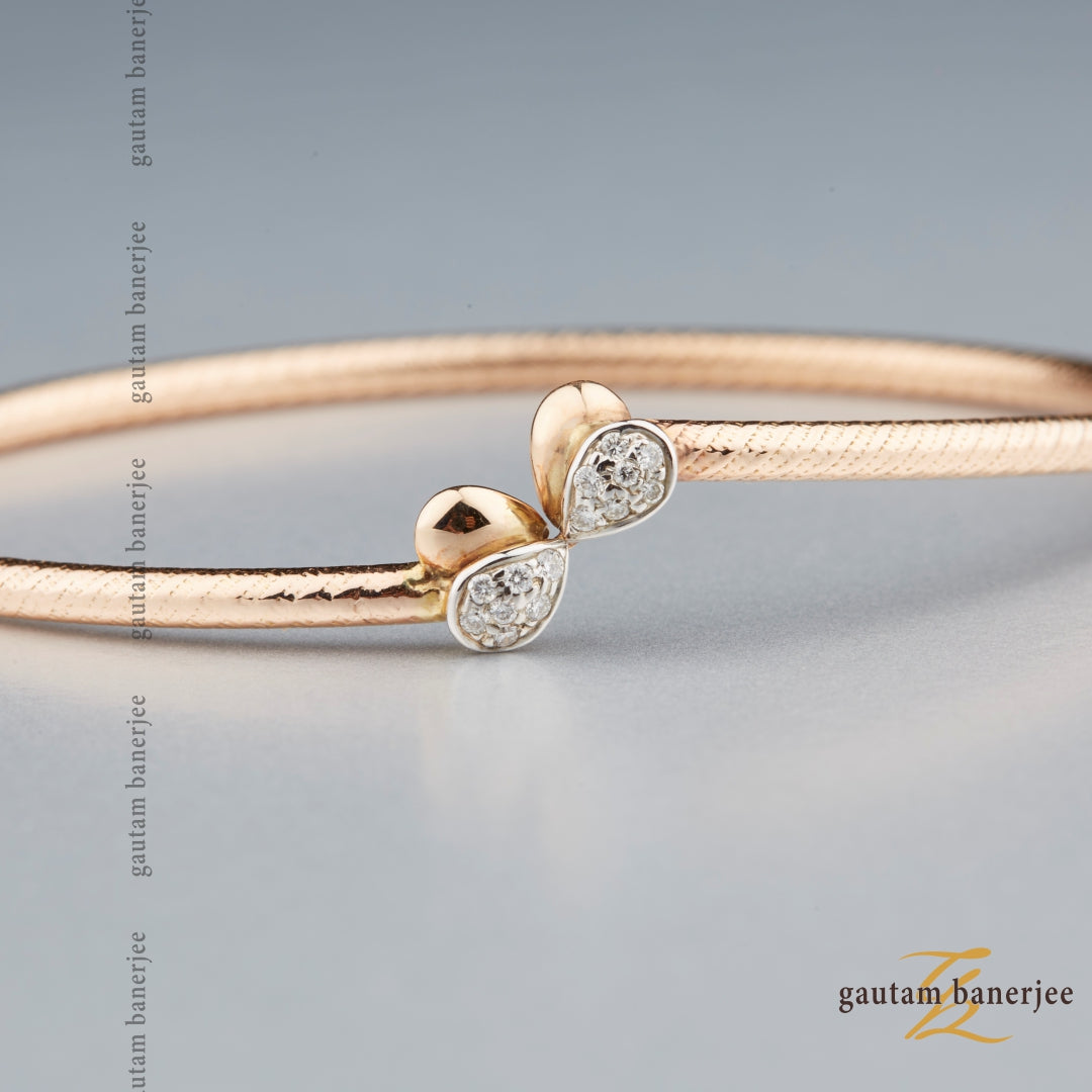 14Kt Rose Gold Dainty Diamond Bracelet