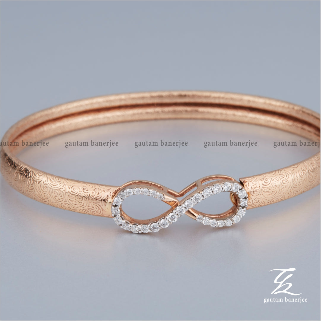 Buy Okos Valentines Day Gifts Rose Gold Plated Infinity Love Bangle Style  Adjustable Alloy Bracelet Beautified With White Crystal Stones For Girls  And Women BR1000045RSG Online at Best Prices in India -