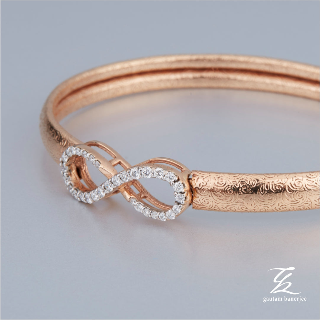 Infinity bracelet 92.5 Sterling Silver Infinity flexible bracelet studded  with thin zerconia sleek bracelet for girls and women Comfortable Durable –  Jain Silver