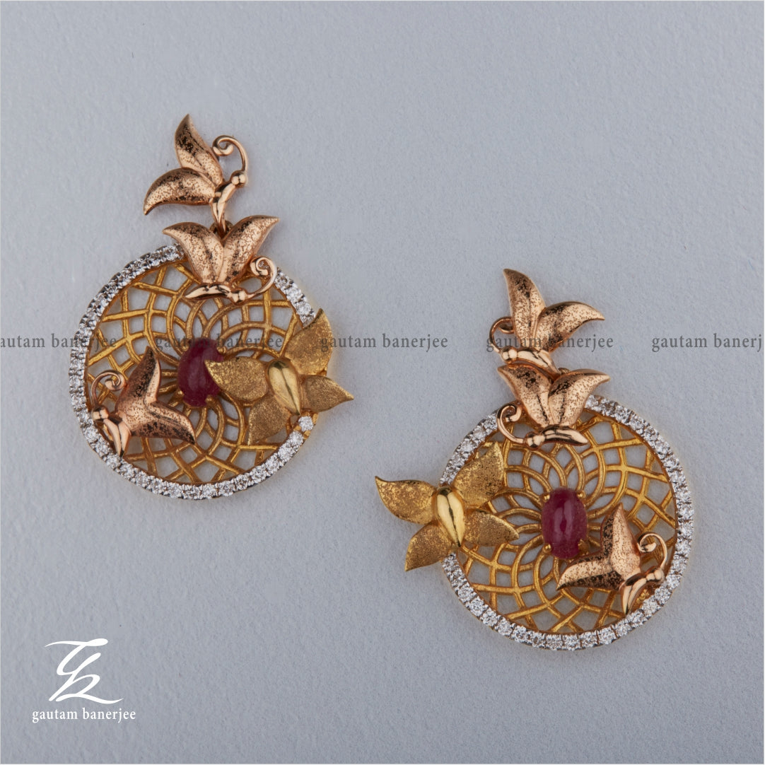 Lovely geru polish peacock earrings M73 – Urshi Collections